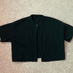 Daily Drills Black Short Sleeve Cardigan